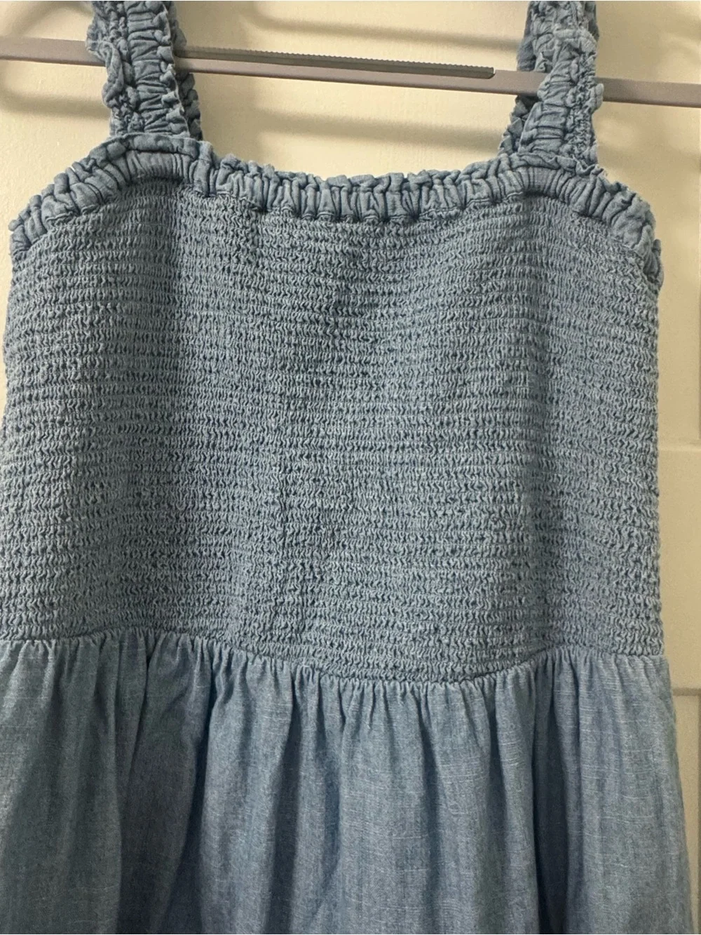 J. Crew Women’s Denim Tiered Dress Smocked Size XS